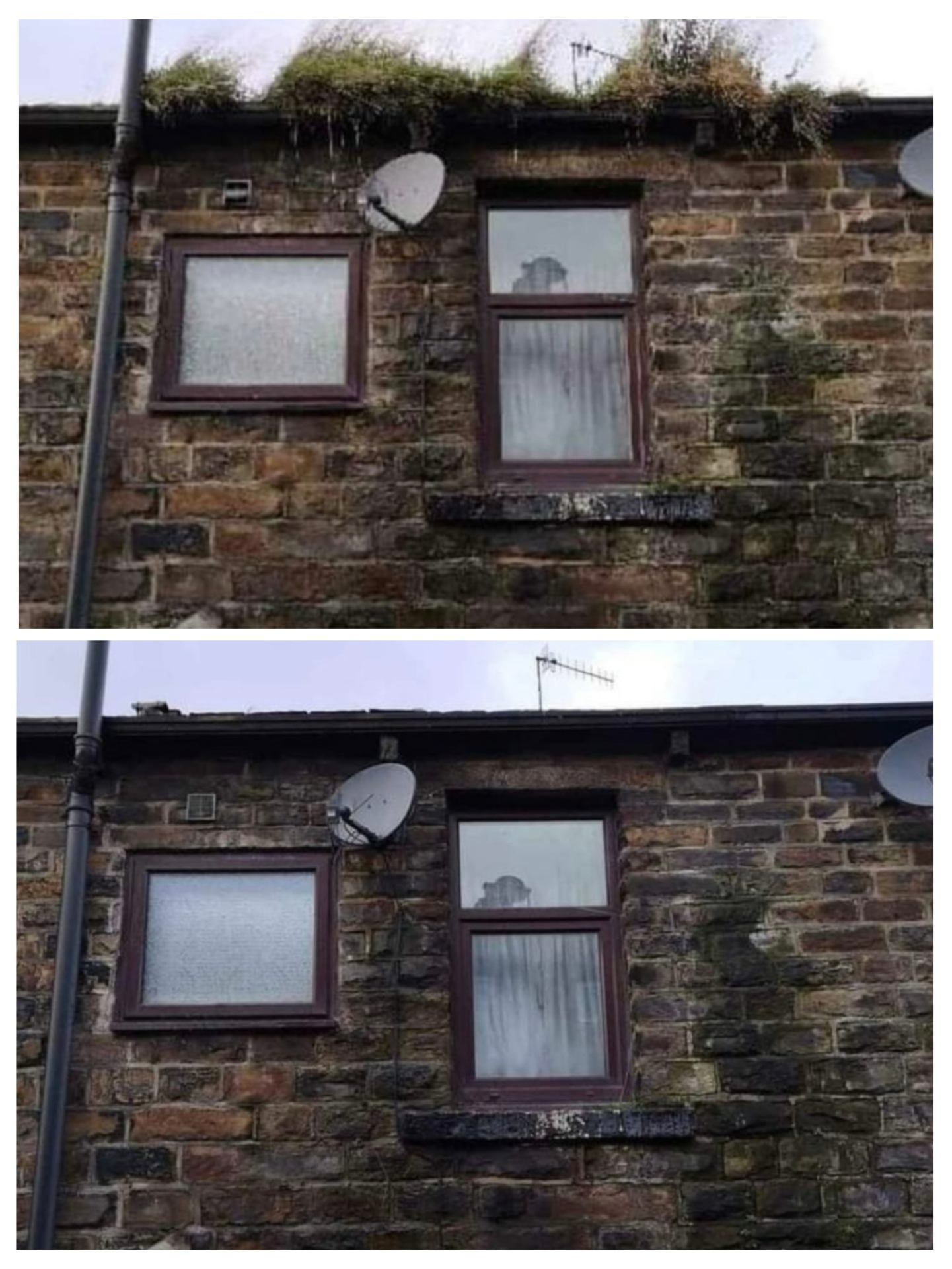 Gutter Cleaning before and after in Rossendale - PW Gutter Cleans